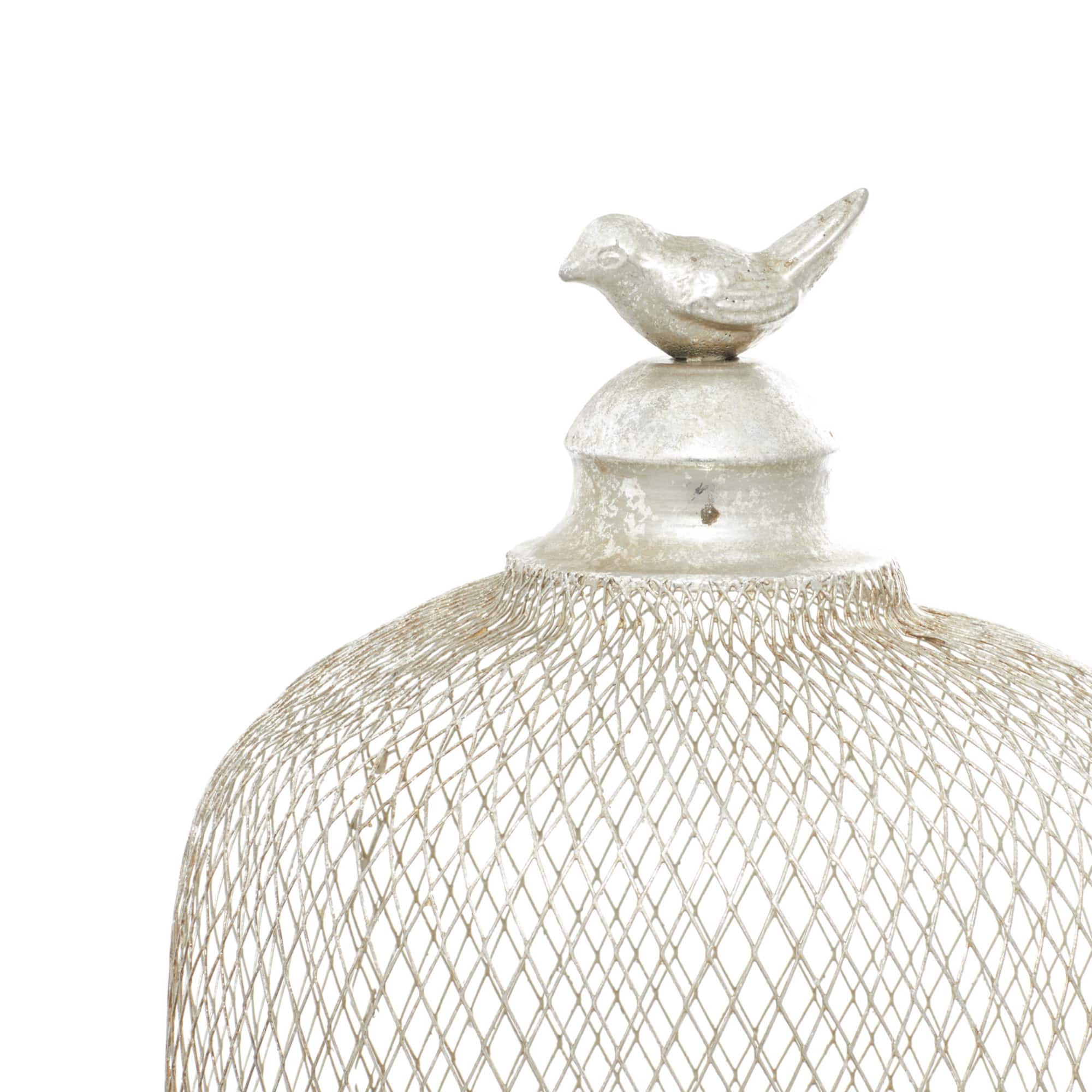 Silver Metal Contemporary Lantern Set, 17" & 12"